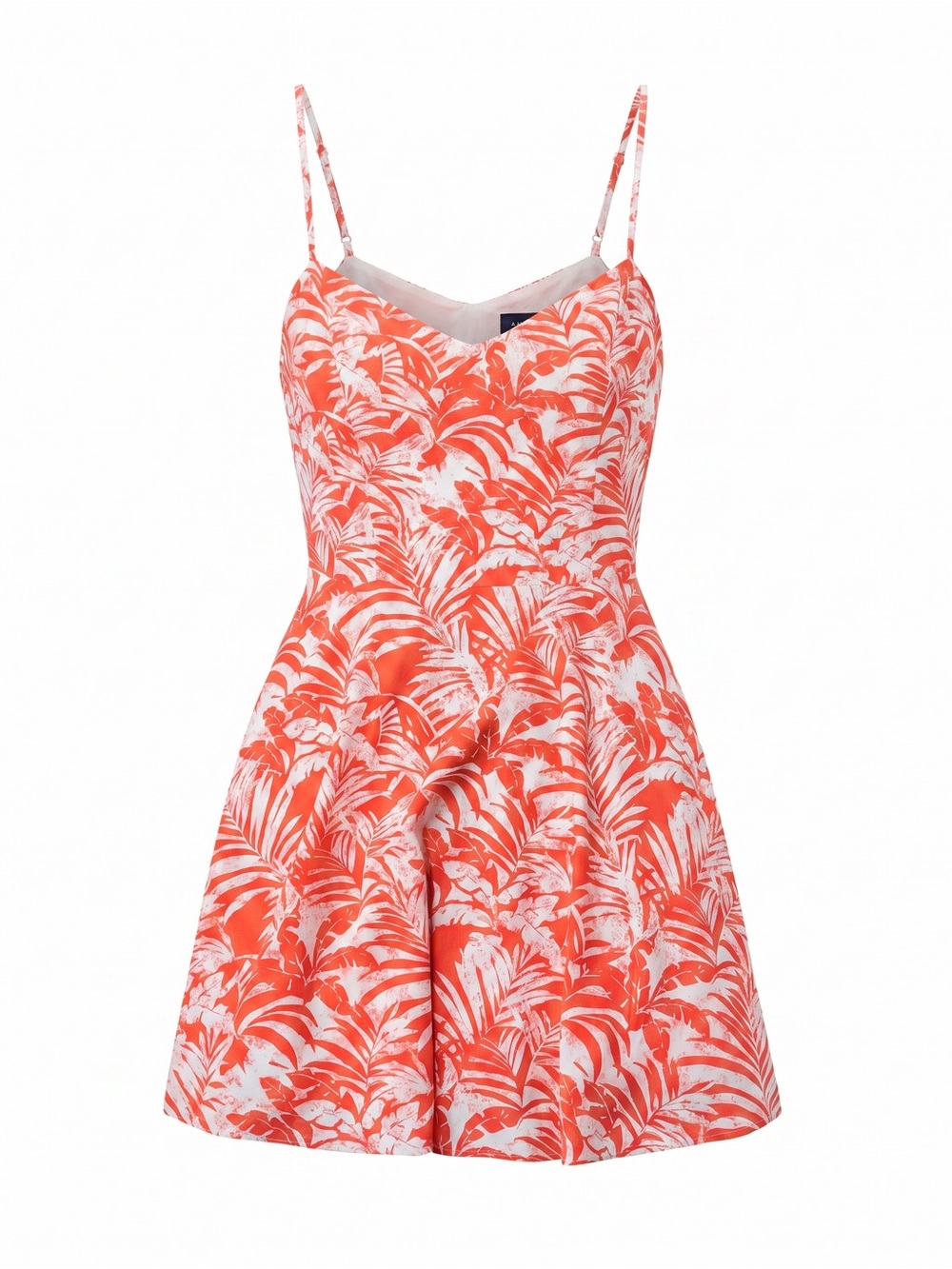 American Eagle Coral & White Tropical Cutout Cami Mini Dress